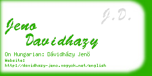 jeno davidhazy business card
